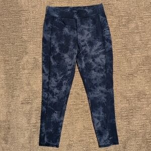 D&Co. Active Navy Tie-Dye Leggings - Medium